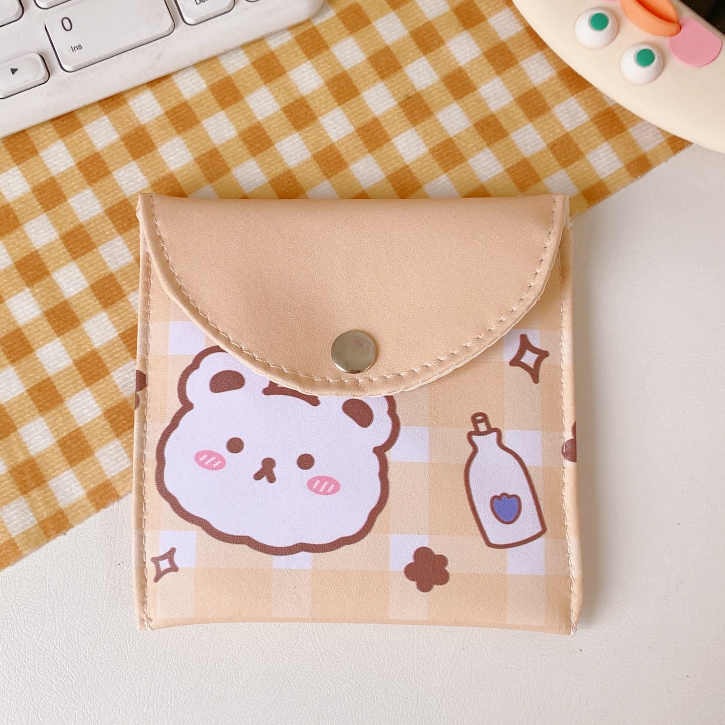 Japanese And Korean Girl Heart Ins Wind Large-Capacity Aunt Towel Storage Bag Cute Puppy New Bag Coin Purse Storage Bag