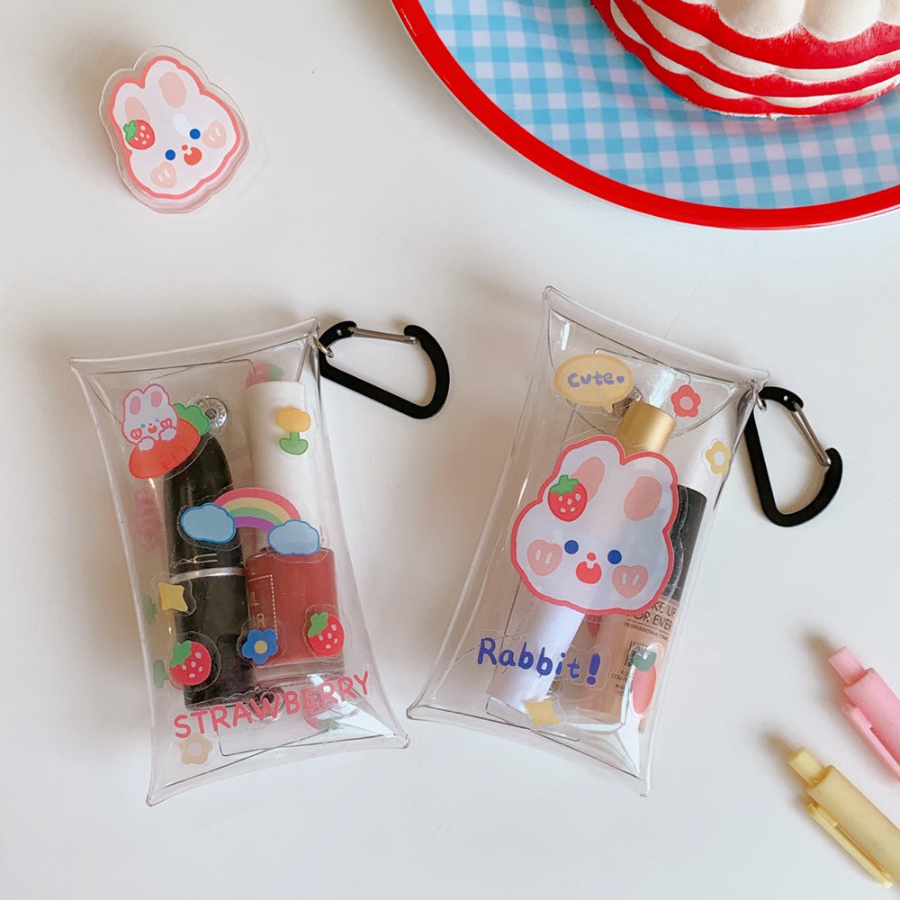 Cute Mini Coin Purse Bag Transparent Portable Card Bag Coin Bag Lipstick Storage Small Simple Pendant Baby Bag