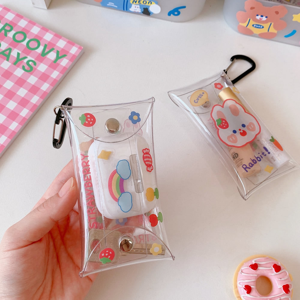 Cute Mini Coin Purse Bag Transparent Portable Card Bag Coin Bag Lipstick Storage Small Simple Pendant Baby Bag