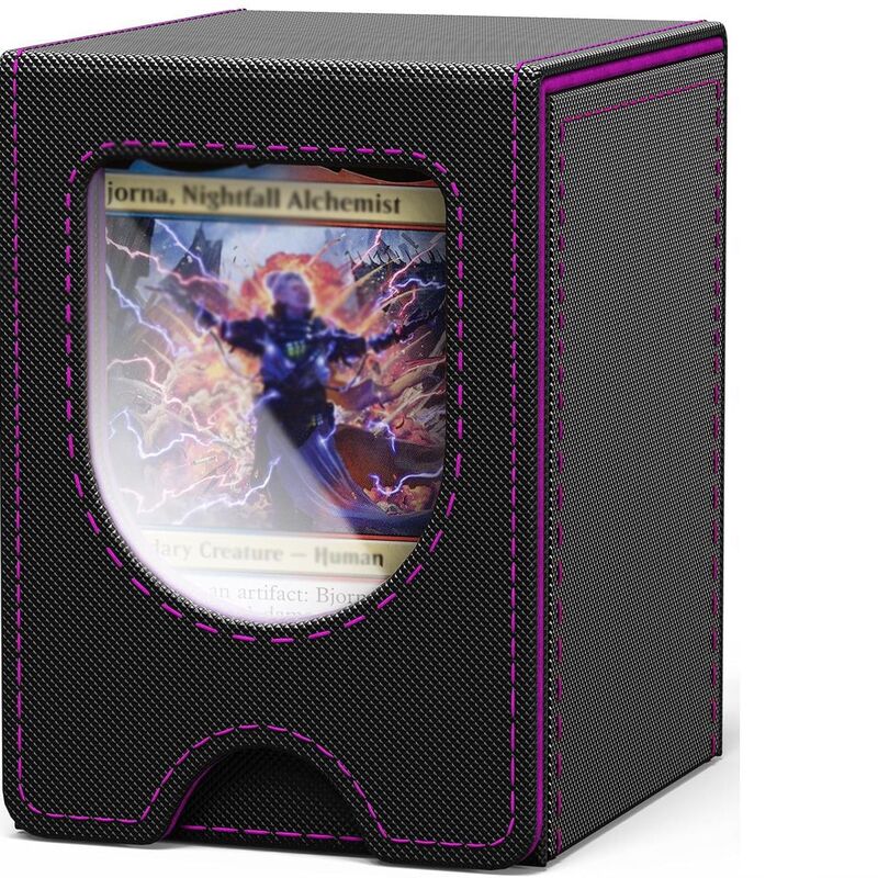 Leather TCG Card Storage Box – 100+ Card Capacity Organizer with Dividers for Trading Card Games
