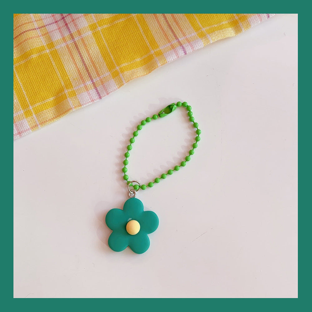 Japanese Cute Girl Heart Ins Color Flower Pendant Keychain Bag Coin Purse Pendant Flower Keychain