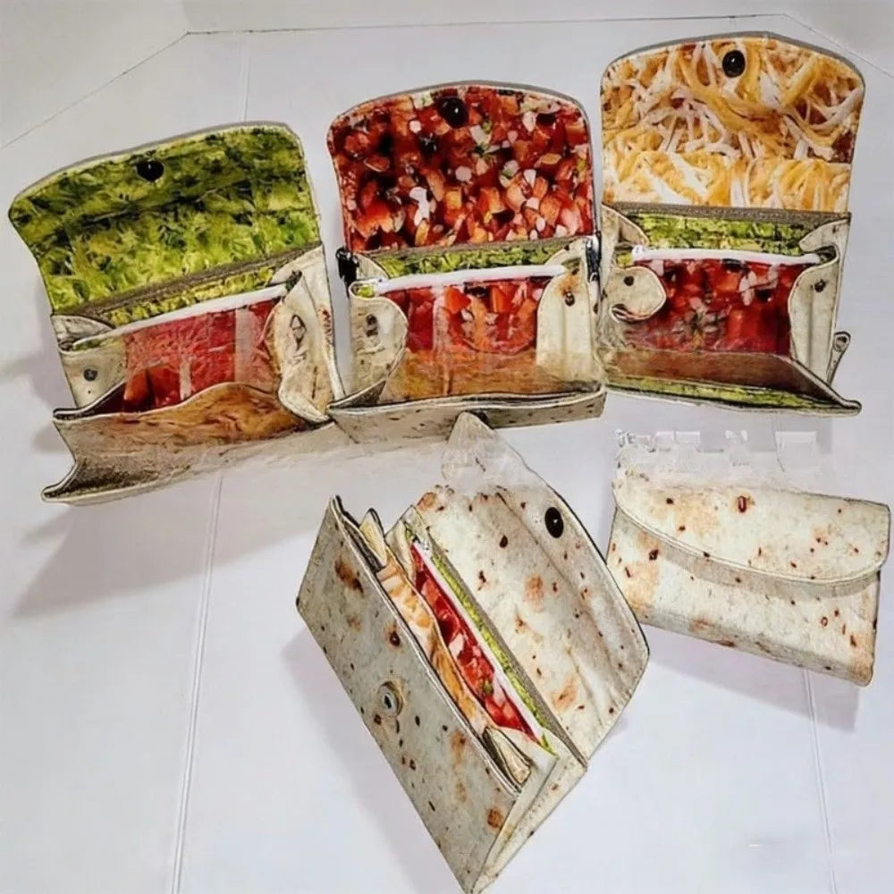 New Multiple Compartments Burrito Wallet Foldable Burrito Coin Purse with Card Slots Card Holder