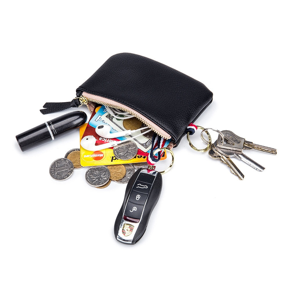 Fashion Genuine Leather Women Wallets Clutch Female Short Small Coin Purse Brand Designer Soft Mini Card Cash Key Holder Pouch