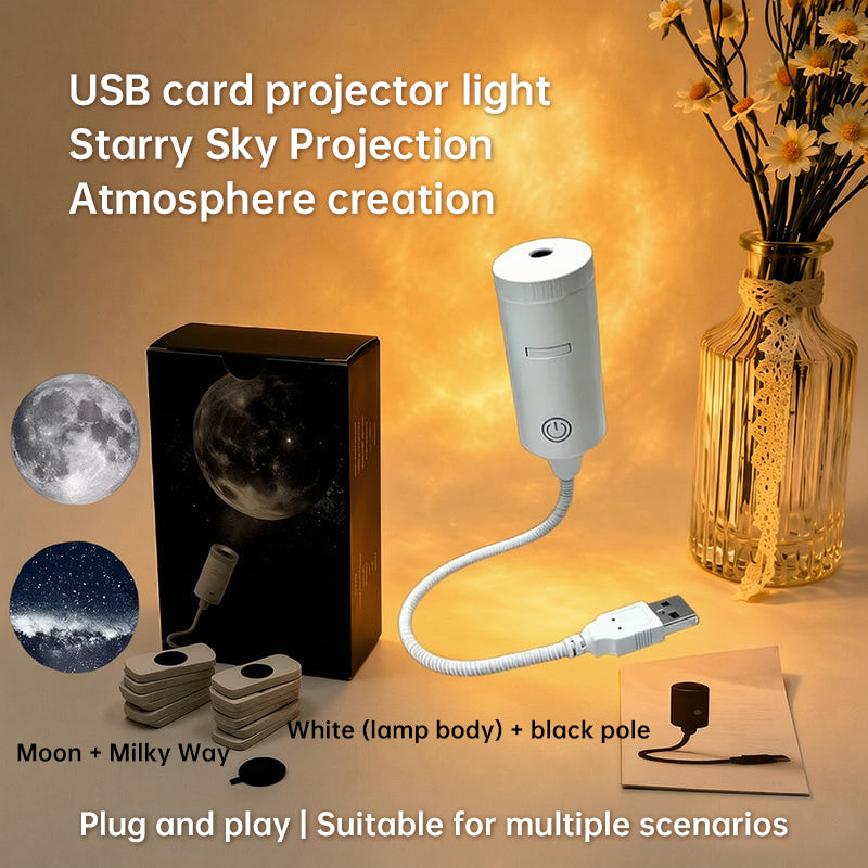USB Star Projector – Plug & Play, Interchangeable Patterns for Bedroom & Living Room