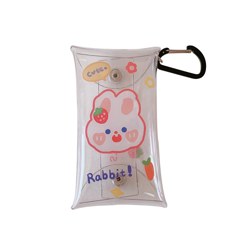 Cute Mini Coin Purse Bag Transparent Portable Card Bag Coin Bag Lipstick Storage Small Simple Pendant Baby Bag