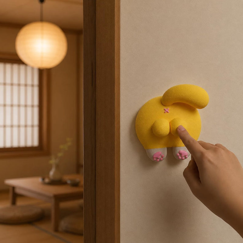 3D Orange Cat Butt Switch Plate Sticker, Funny Light Switch Cover Decal, Cute Animal Wall Decor for Home