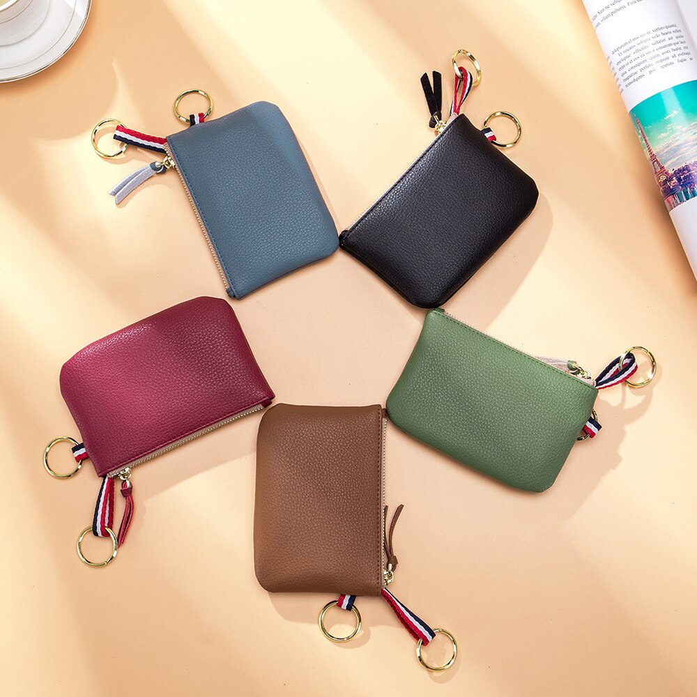 Fashion Genuine Leather Women Wallets Clutch Female Short Small Coin Purse Brand Designer Soft Mini Card Cash Key Holder Pouch
