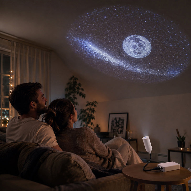 USB Star Projector – Plug & Play, Interchangeable Patterns for Bedroom & Living Room